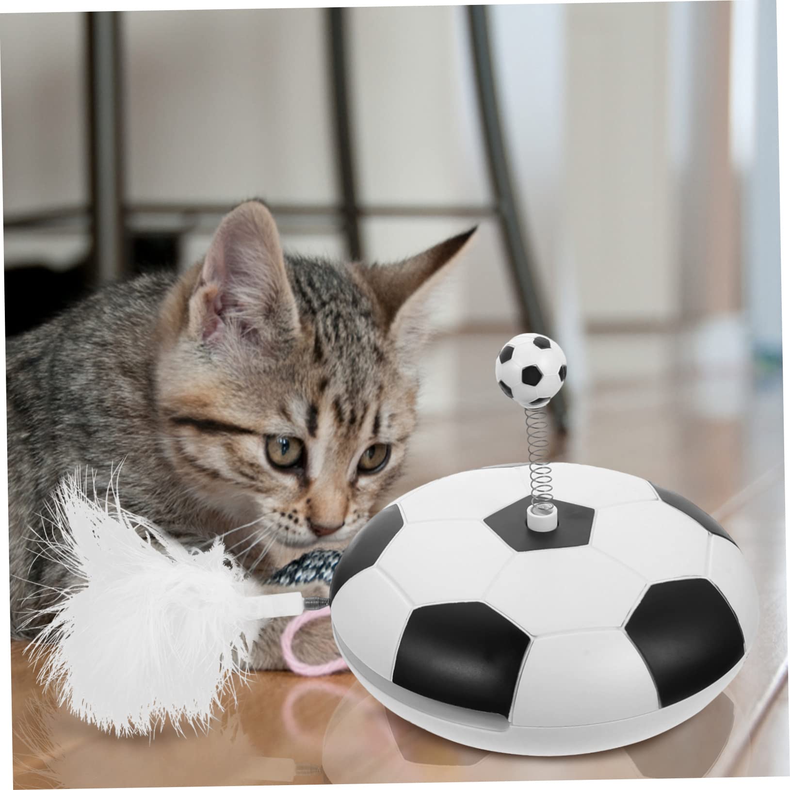 Abaodam Jouet pour Chat Plumage Sonores, Jouet Automatique en Abs Résistant aux Griffes, Balancement Haute Vitesse, Jeu Interactif des Chats