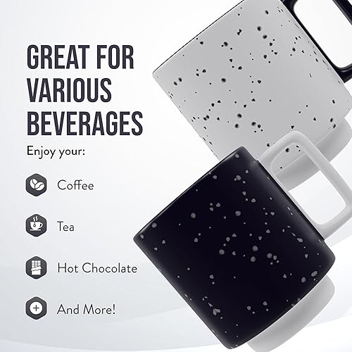 Miniatura 3 de American Atelier Juego de 2 tazas de café apilables  Tazas de cerámica de 14 onzas para encimera de cocina, mesa, isla o cafetería  Regalo para los