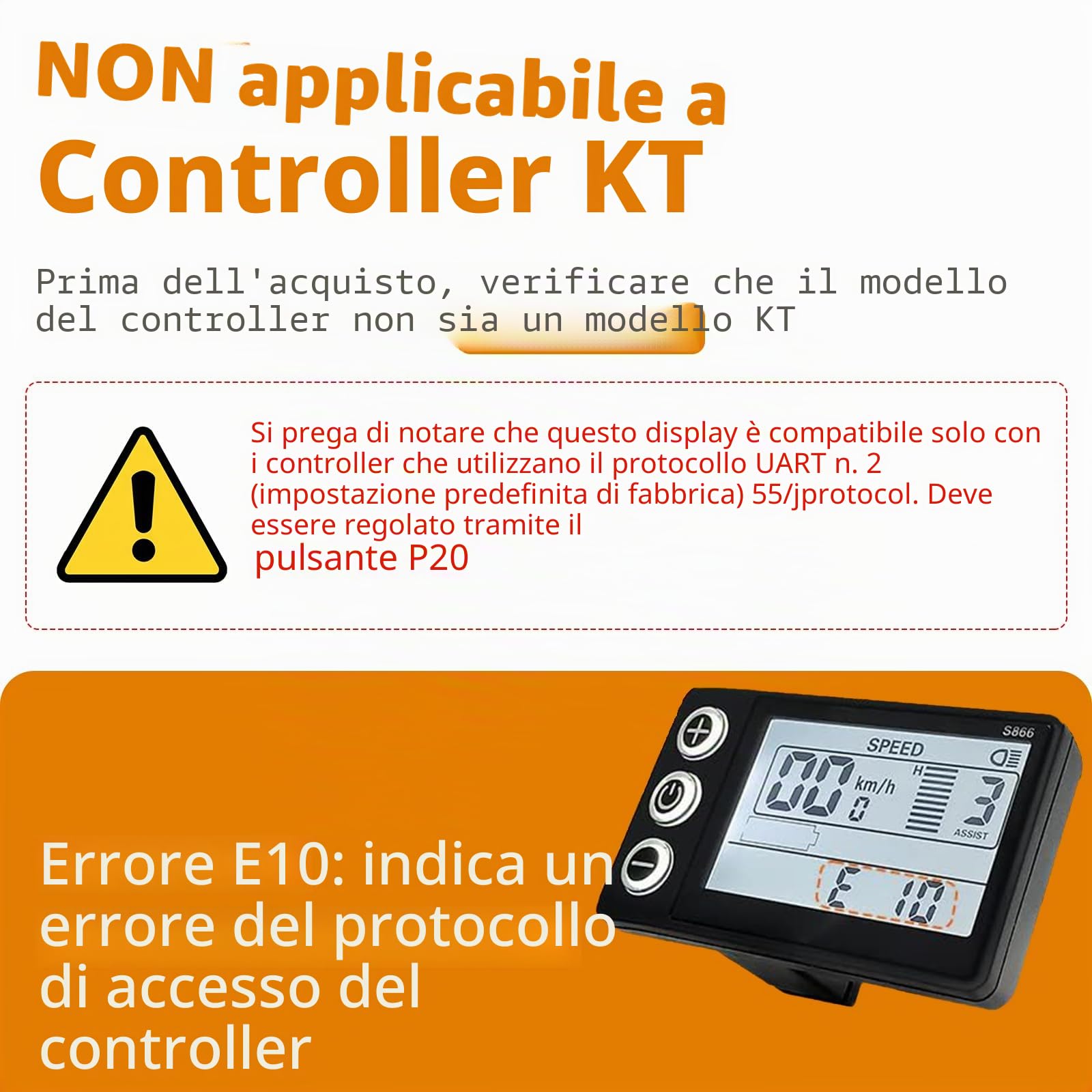 Bicicletta elettrica S866 schermo LCD, misuratore di visualizzazione bici elettrica 5 Pin e connettore impermeabile, computer bicicletta 24V 36V 48V velocità contachilometri Pannello di Controllo per