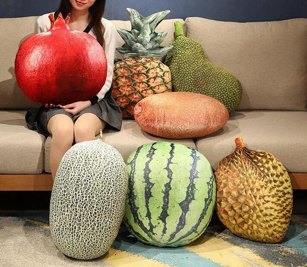 Summer Simulation Fruit Plush Pillow Strawberry Plush Doll Mangosteen Plush Cushion Sofa Creative Plush Hugging Pillow Soft Plush Toys (Pineapple(30×55cm/11.8"×21.65"))