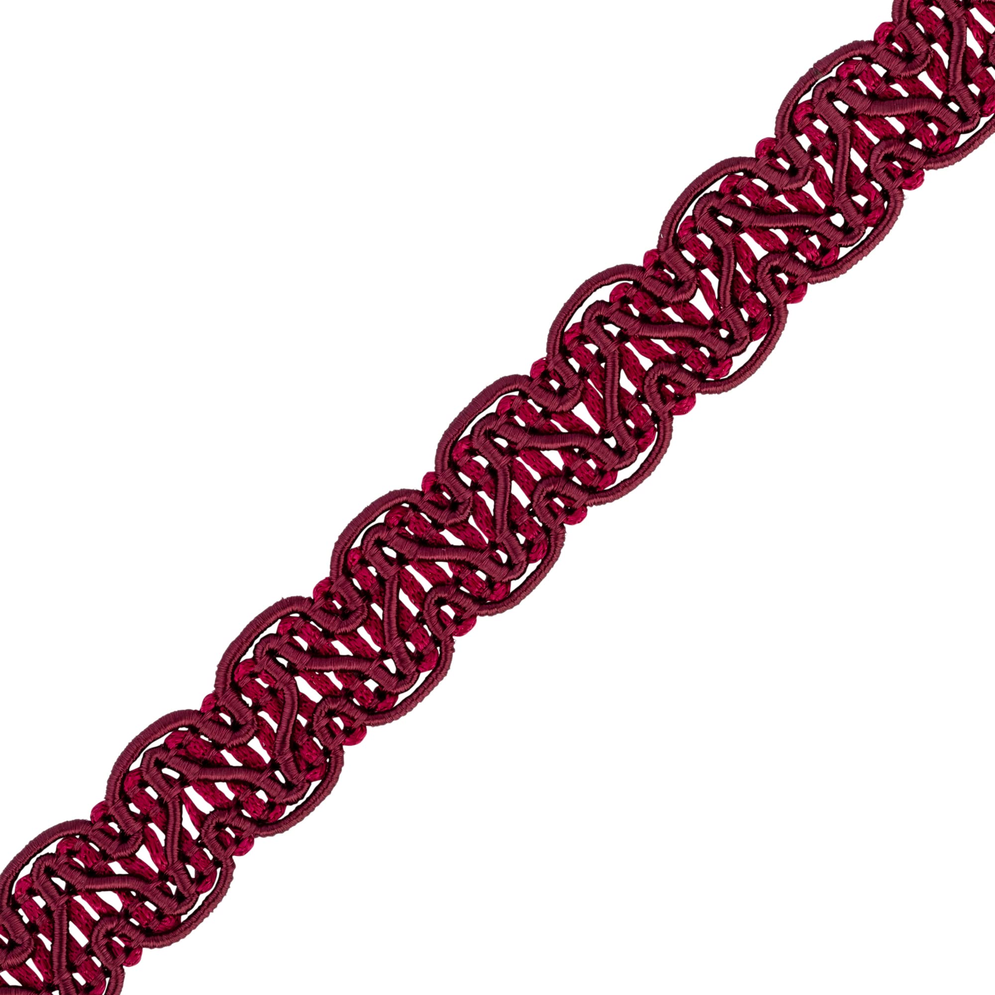 Discount Fabrics Gimp Furnishing Braid 14mm Wide Upholstery Edging Trim, Gold Lace-Colour for Cushions, Curtains, Woven Fabric Trimming, Braid, Piping Decorative Sewing Trims (Wine, 25m)