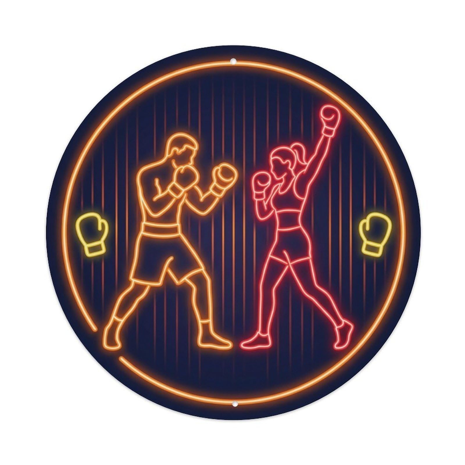 Yrnq 8X8inch Vintage Style Vintage Faux Neon Gym Retro Bodybuilding Fitness Stamina Metal Tin Sign