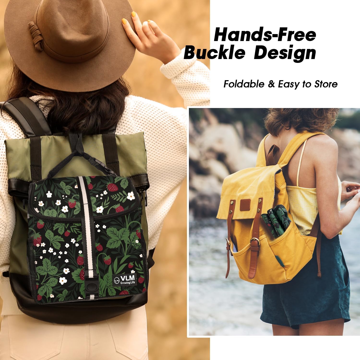 VLM Lunch Box for Women, Insulated Lunch Bag Women with Adjustable Shoulder Strap, Cute Lunch Tote Bag for Work,Picnic,Camping - Image 4