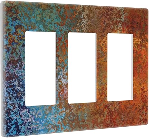 Miniatura 198 de Placa Decorativa de Pared Beige Boho de Mediados de Siglo Sol Abstracto 1-Gang Retro Años 70 Arte Geométrico Moderno con Arco Eléctrico Interruptor