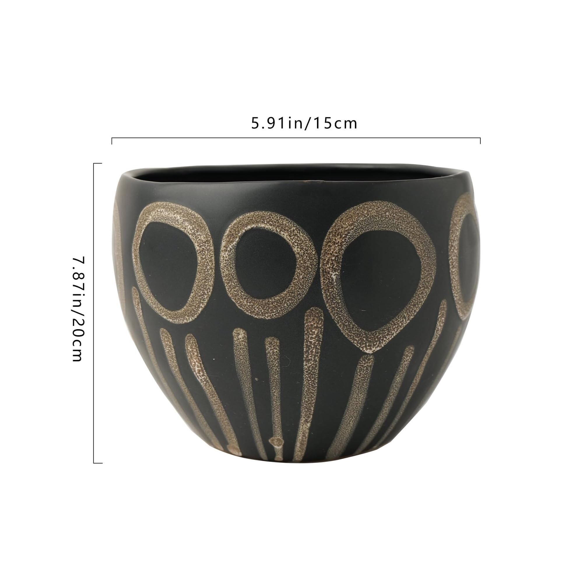 Donice ogrodowe Ceramiczna donica na rośliny odporna plamy, wewnątrz, zewnątrz, ręcznie malowany kwiat ozdobne