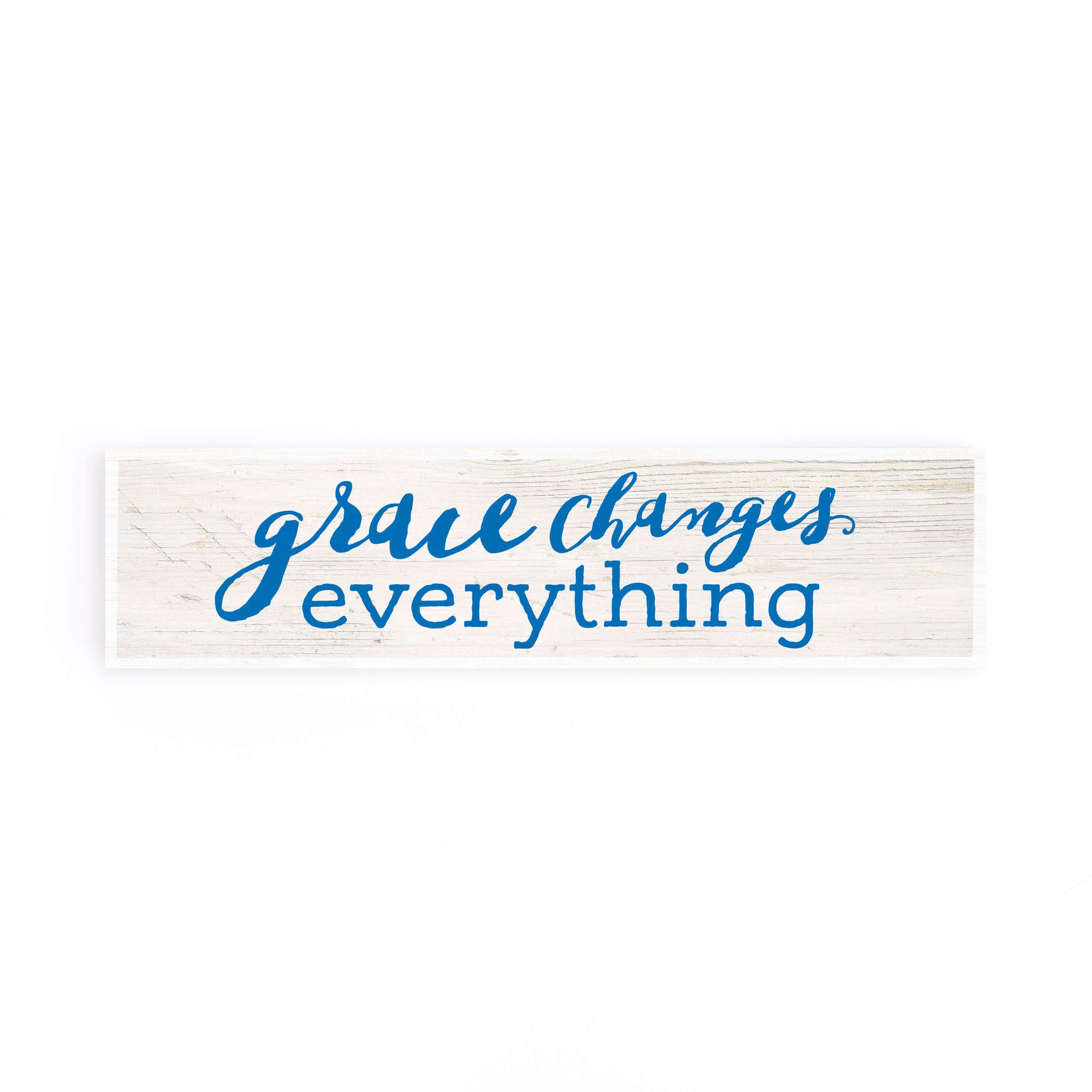 P. Graham Dunn Grace Changes Everything Cobalt Blue 6 x 1.5 Pine Wood Decorative Little Sign