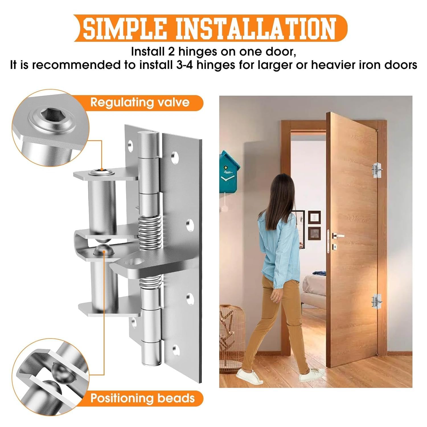 Self Closing Door Hinge - Automatic Door Closer -8