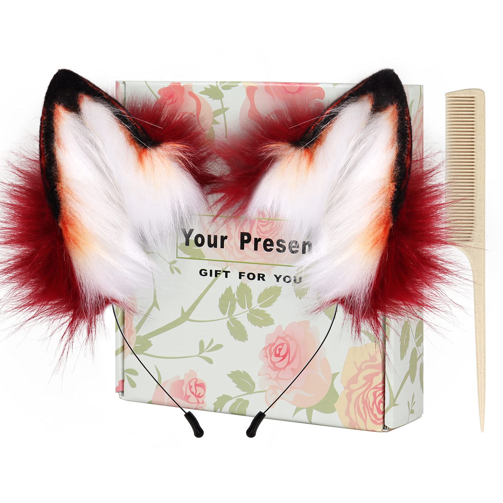 E-TING Cat Fox Long Fur Ears Anime Cosplay Headband - Foto 5