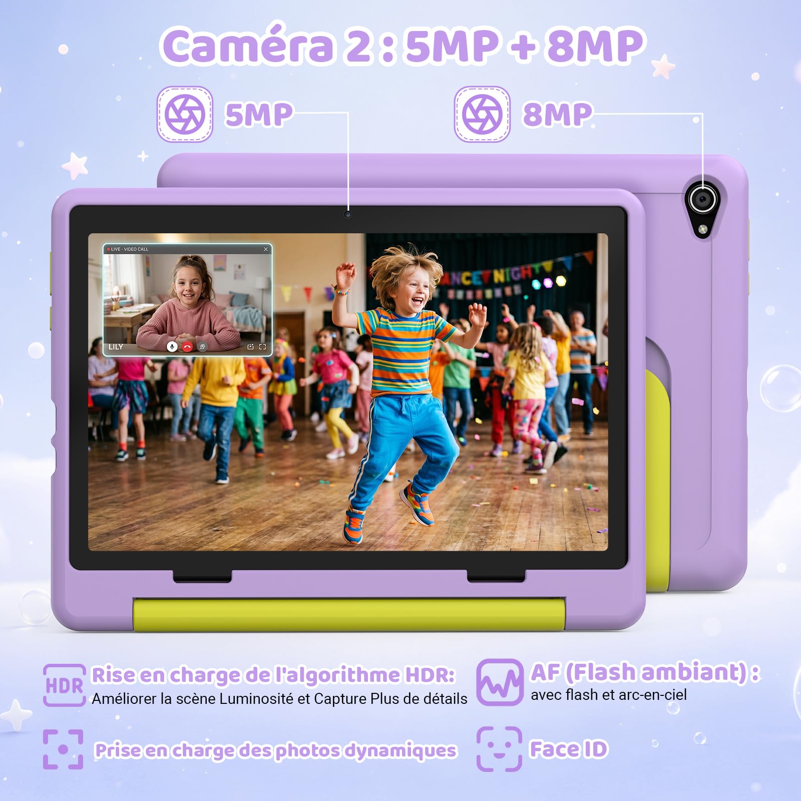 Android 16 Tablet 10 Pollici, 24 GB , Espandibile Modalità Ufficio, Schermo Diviso, 5 MP8 MP, Wifi 6, BT 5.4, Custodia Resistente Ai Bambini, Per Bambini 6000 Mah, 1 TB, 64