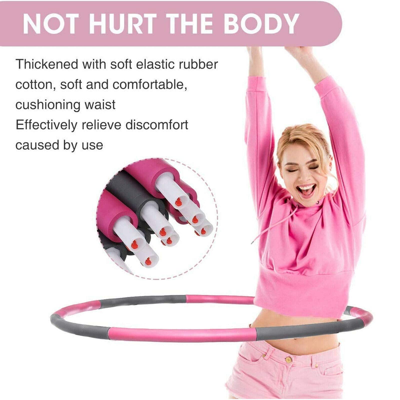 DOFLY Hula Hoop Pesato In Schiuma Imbottita &ndash; Regolabile, Diametro 93 Cm
