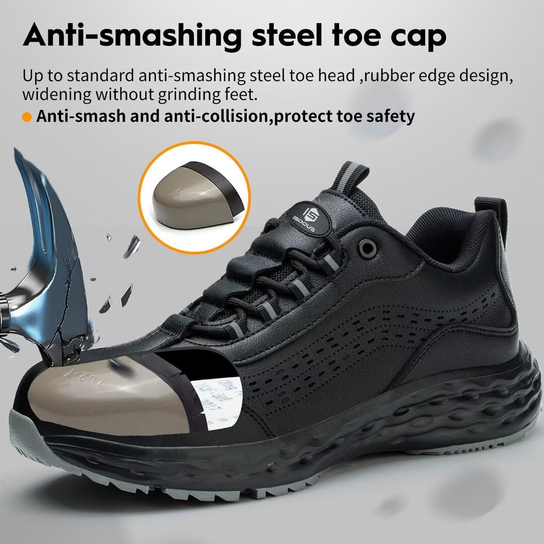 ISOOUS Chaussures de Sécurité Hommes Femmes Antidérapante Chaussures de Travail Respirantes Basket de Securite Légère
