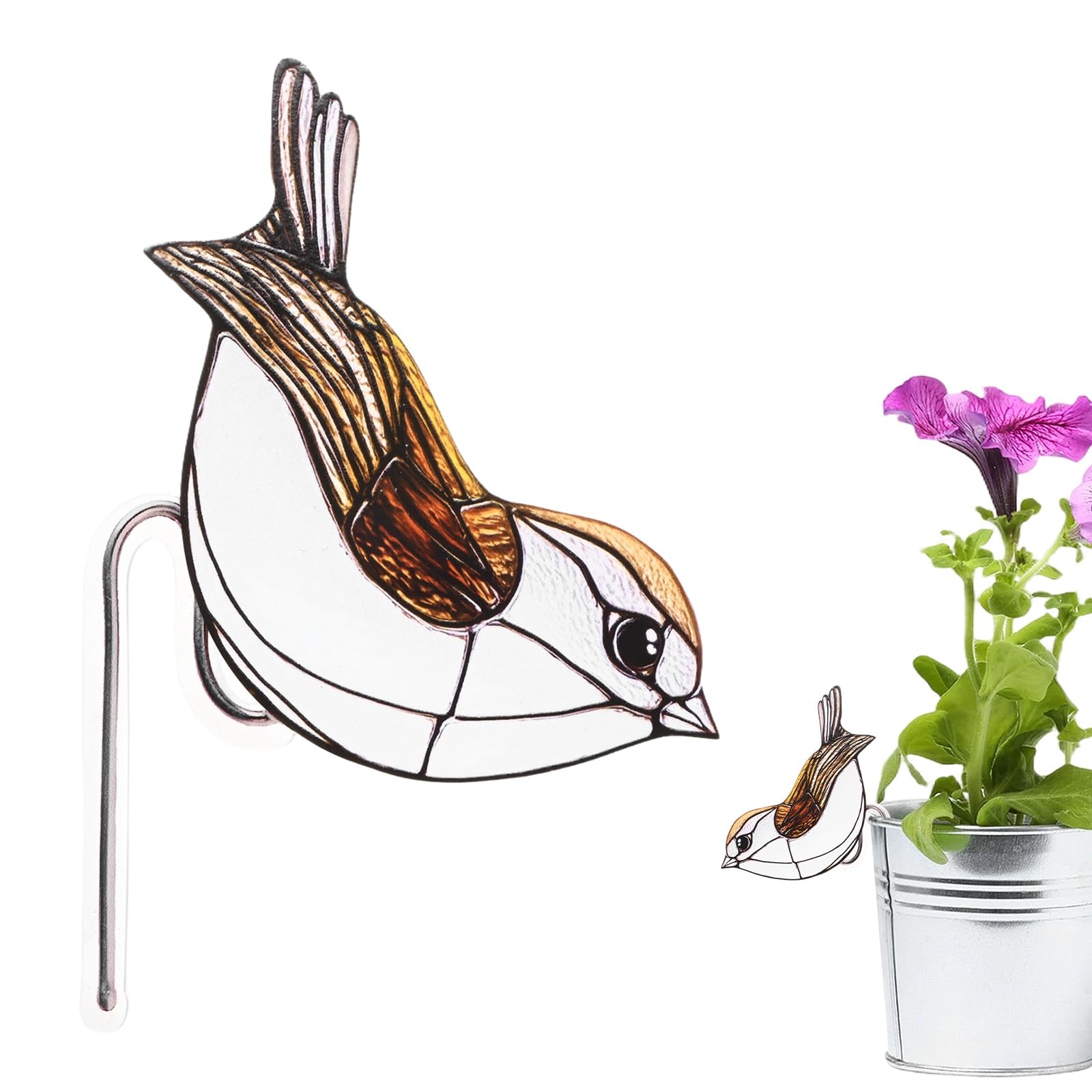 M METERXITY 1-Pack Bird Acrylic Stakes 4.7 Inch, Birding 5