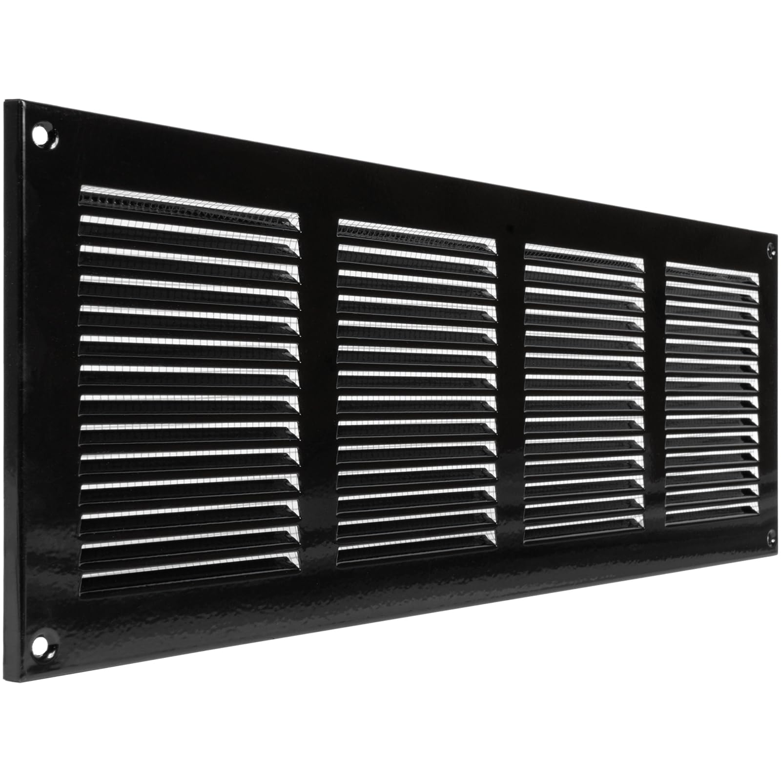 ECOPRO VENT 400 x 150mm Black Air Vent Cover – Galvanised Metal Air Vent Covers for Walls, Ceilings with Screen Mesh – Durable Louvre Vent Grille for Home, Office – Wall Vent Cover for Indoor, Outdoor — image 1