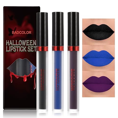 Miniatura 1 de Juego de 3 lápices labiales líquidos mate, a prueba de manchas, permanente, a prueba de manchas, impermeable, de terciopelo, antiadherente, juego de