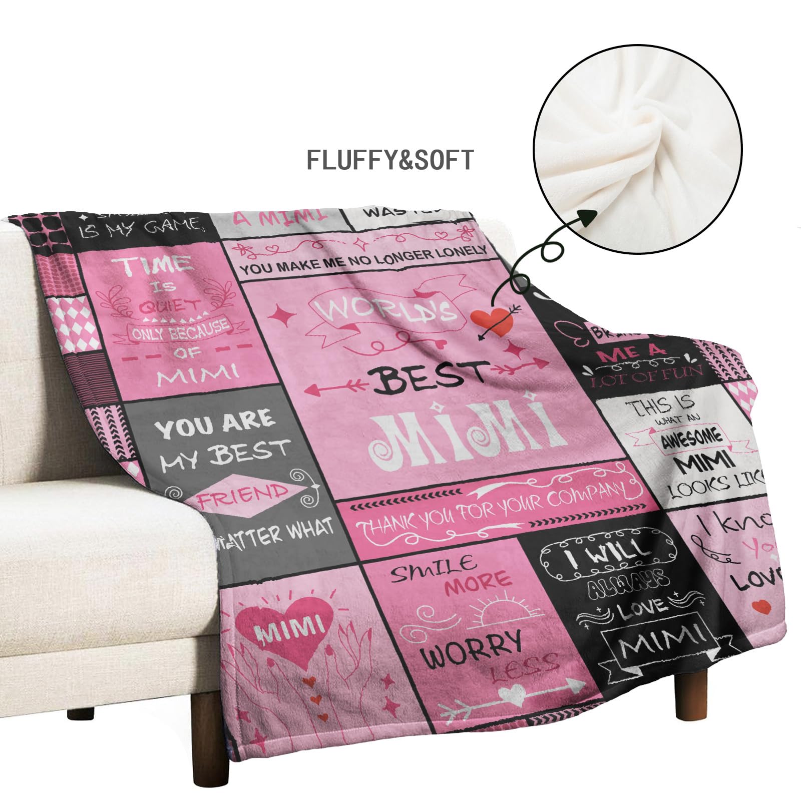 Mothers Day Blankets for Mimi,Mimi Gifts,Gifts for Mimi,Grandma Gifts,Mimi Gifts from Granddaughter,Mimi Birthday Gifts from Grandchildren,Gifts for Mimi Mothers Day Blanket 50"x60"