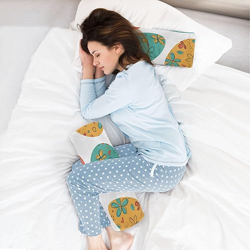 Miniatura 6 de Huevos de Pascua Doodle Bolster Almohada Inserto Cuello Roll Almohada Protector Redondo Almohadas para Dormir para Cuello Fundas de Almohada con