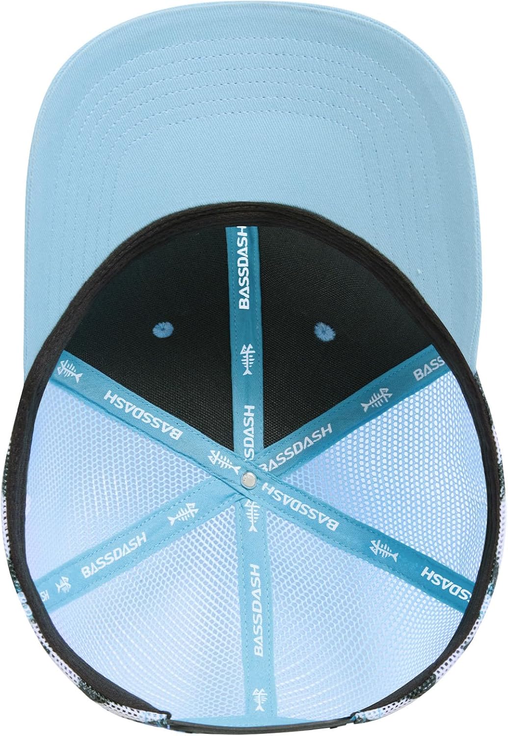 BASSDASH Printed Mesh Trucker Hat for Men Women Adjustable Baseball Cap Fishing Camping Outdoors Sporting Hat with Snap FH20