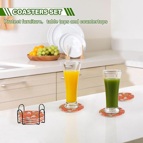 Miniatura 7 de innewgogo Monkeys Chinoiserie Style - Juego de 6 posavasos absorbentes para protección de mesa, hechos a mano, redondos, tejidos, con soporte y