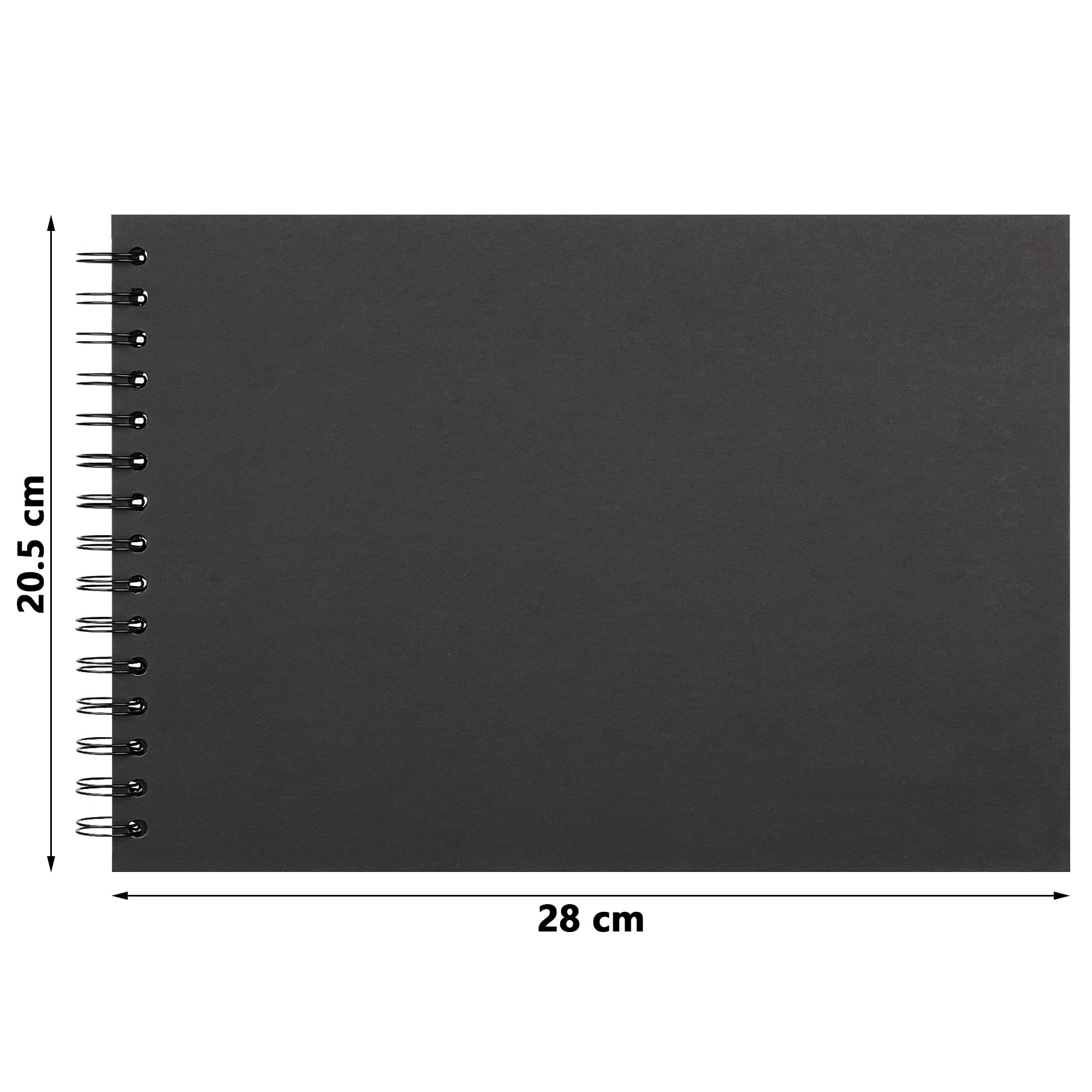 Scrapbooking Album Fotografico DIY, Album di Carta Kraft Spessa, Libro dei Ricordi per Matrimonio, Anniversario, Viaggio, Laurea, Bambino e Famiglia 28x20,5 cm 100 Pagine Nero