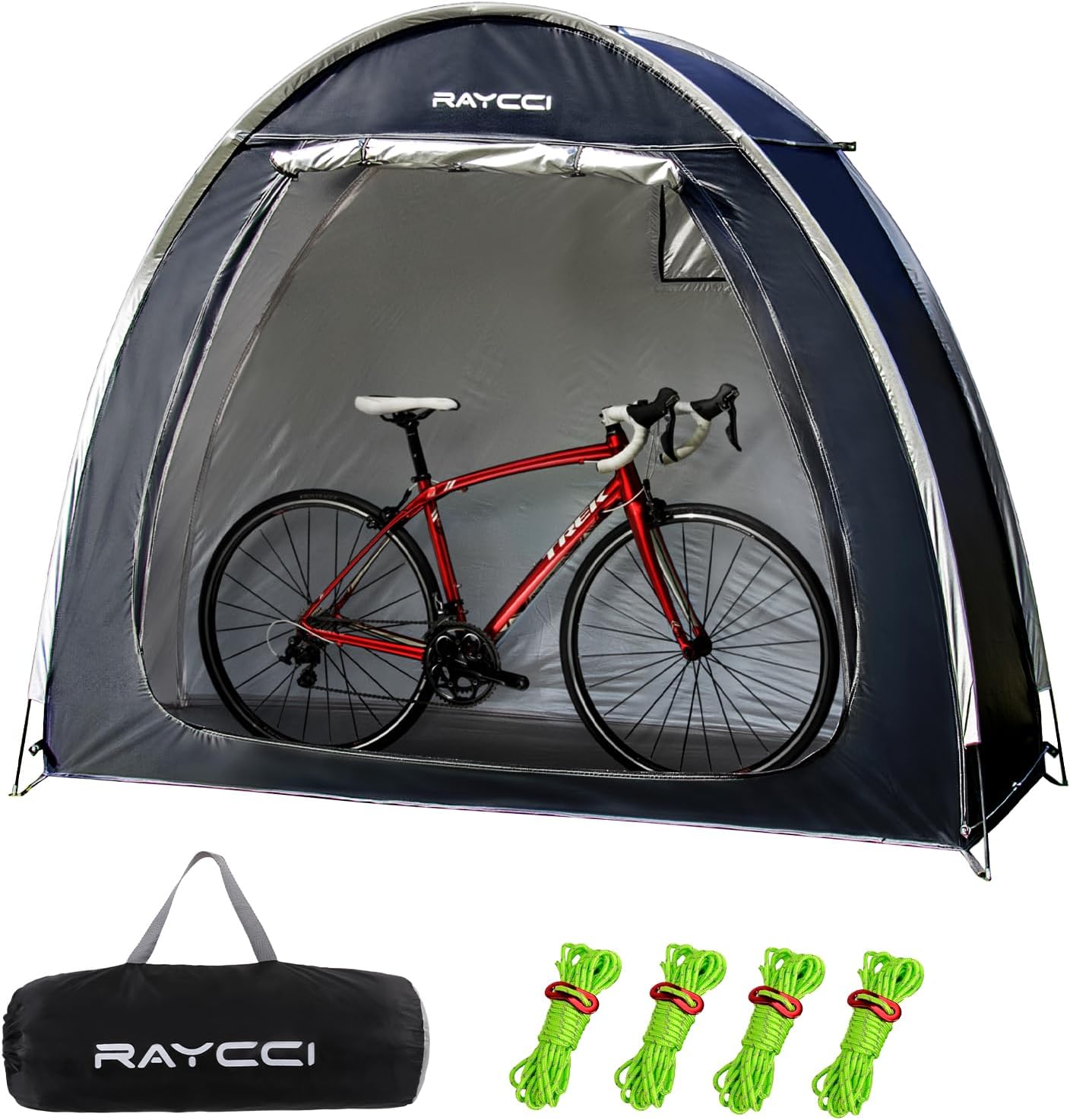 Bike Storage Shed Tent,Outdoor Portable Bicycle Storage Sheds with 210D Oxford Fabric PU4000 Waterproof for 2/3/4/5 Bikes,Bike Covers Shelter for Motorcycle,Garden Tools,Toys,Lawn Mover L Size