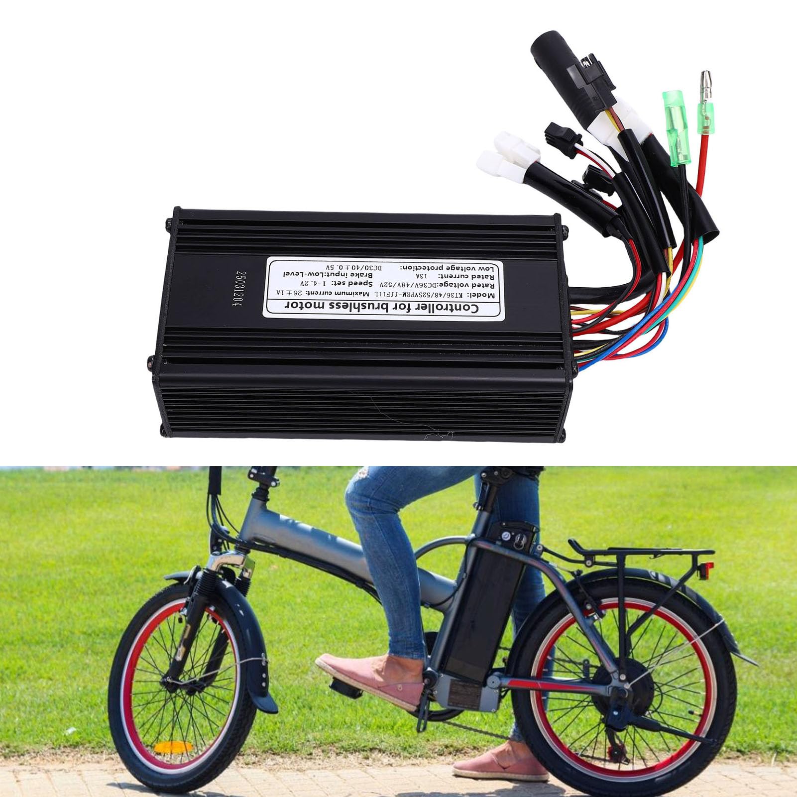 Buachois Contrôleur Moteur 9 Tubes 26A Onde sinusoïdale avec connecteur SM, pour Moteurs 36V 48V 52V 500W 750W, contrôleur vélo électrique Trottinette électrique
