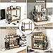 LEMIKKLE 2-Tier Coffee Bar Organizer With Basket,Wooden Shelf for Coffee Bar Accessories,Spice Rack Organizer for Countertop-Brown