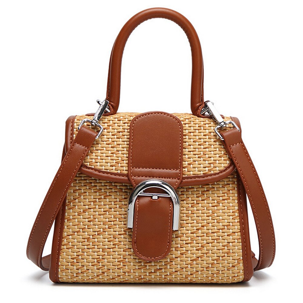 Retro Straw Woven Handbag Womens Small Cross Body Bag Shoulder Messenger Satchel