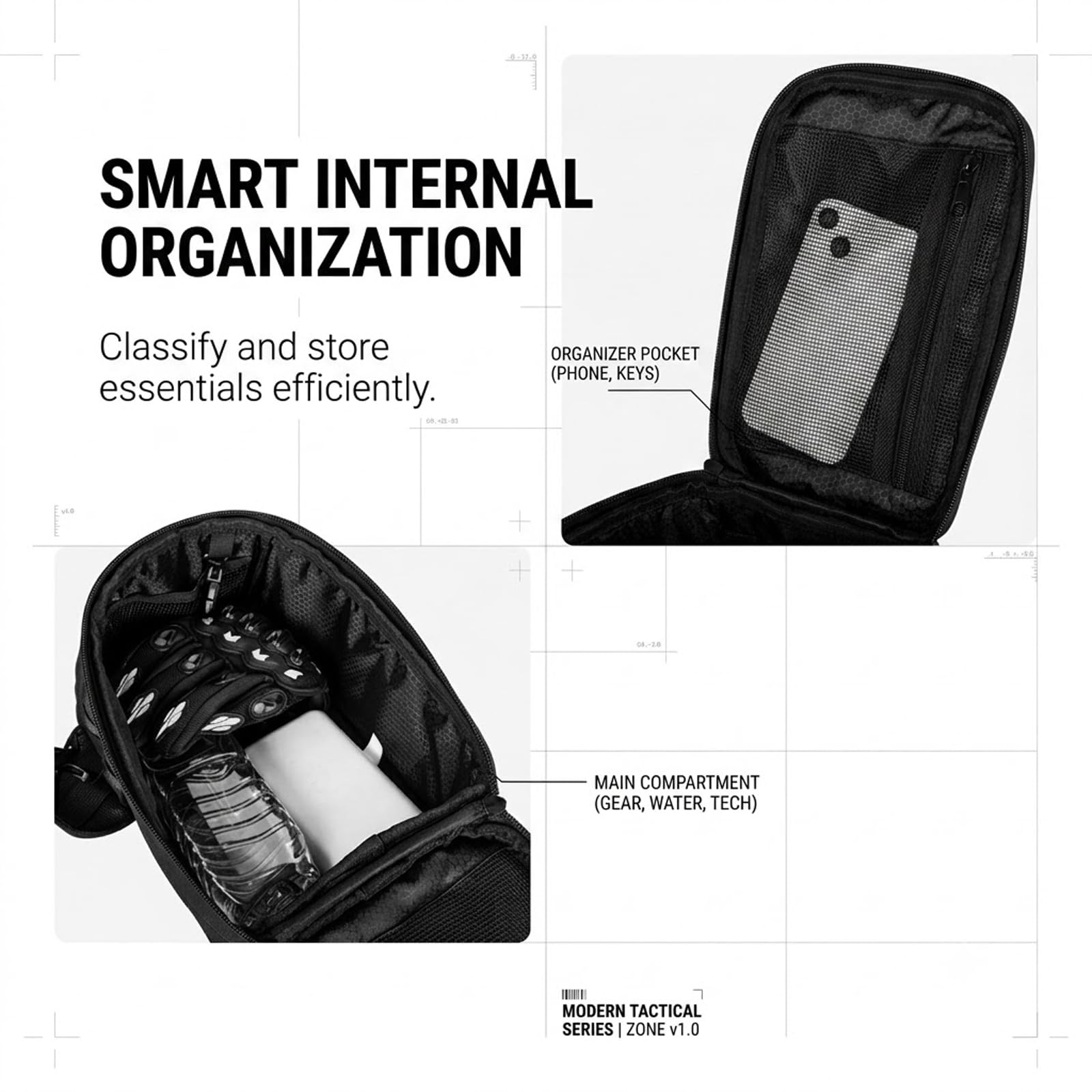 Tankrucksack Moto Für Vespa Elettrica 2019-2026 | Transparentes Touchscreen Sichtfenster, stabile Riemenbefestigung, wasserabweisendes Gewebe, kompakter Stauraum