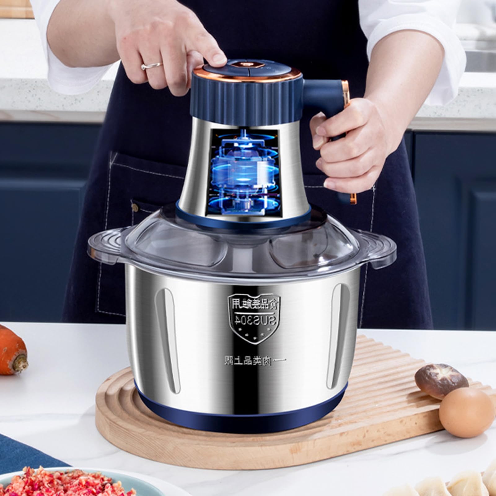 Multiusos 5L para Moler Granos Triturar Hielo Mantequillas de Frutos Secos y Picadora Eléctrica Para Cocina - Picador De en Acero Inoxidable - | Preparación de Comidas