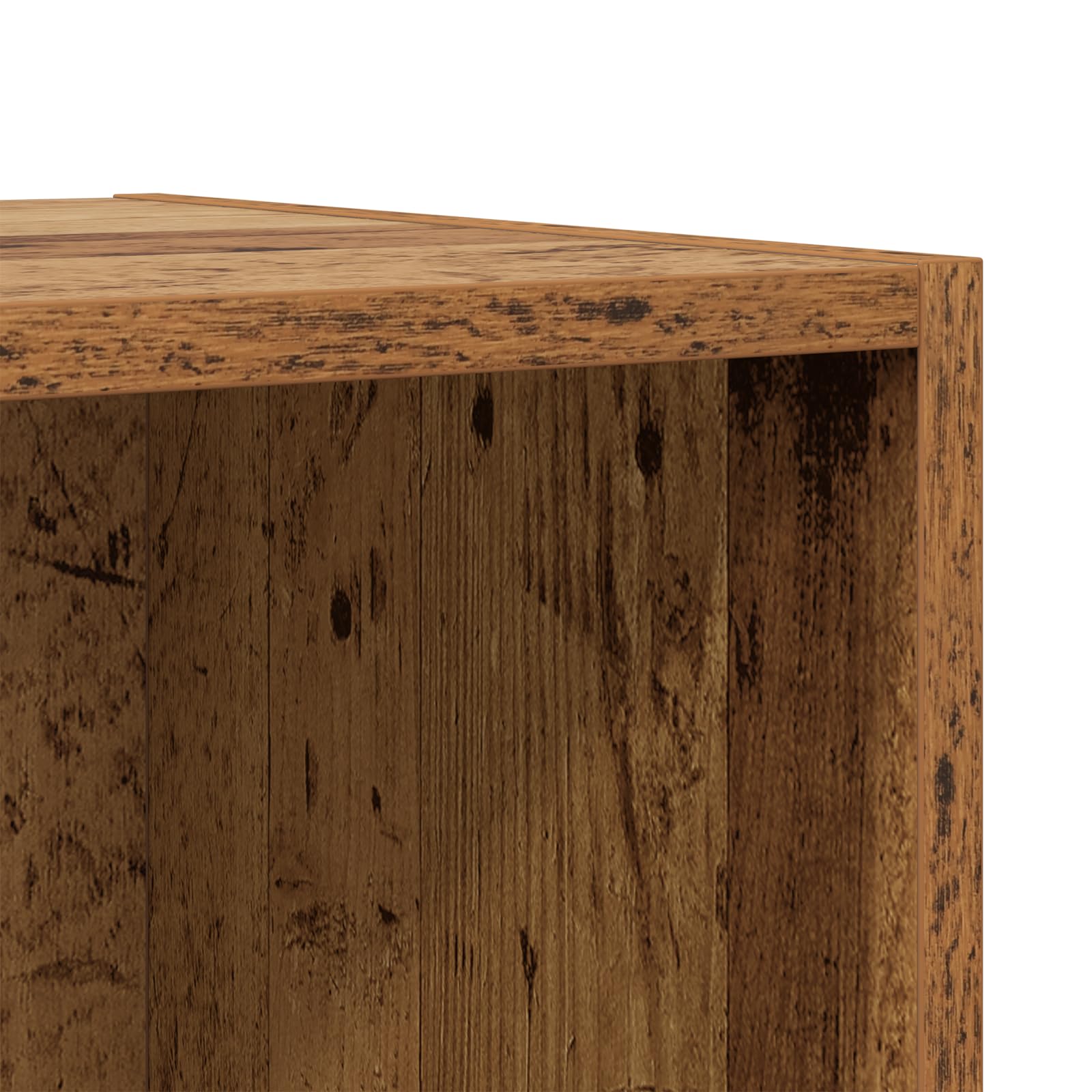2er Set Wandregal Schwebend Rustikales Design Altes Holz 37x37x37cm Klein Bücherregal Deko für Wohnzimmer