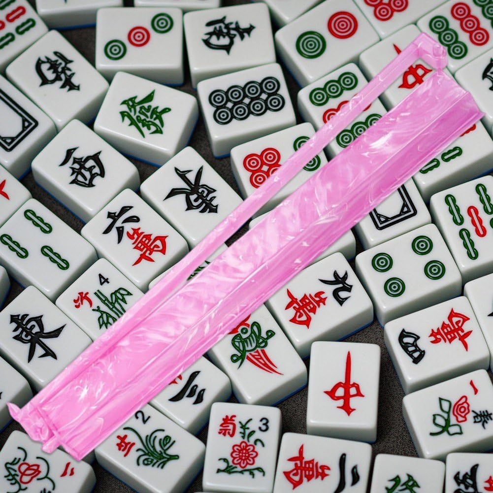 Set di 4 Supporti per Tessere Mahjong con Spingitori, Supporti per Tessere Mahjong, Supporto E Spingitore per Tessere, Accessori per Il Gioco del Mahjong