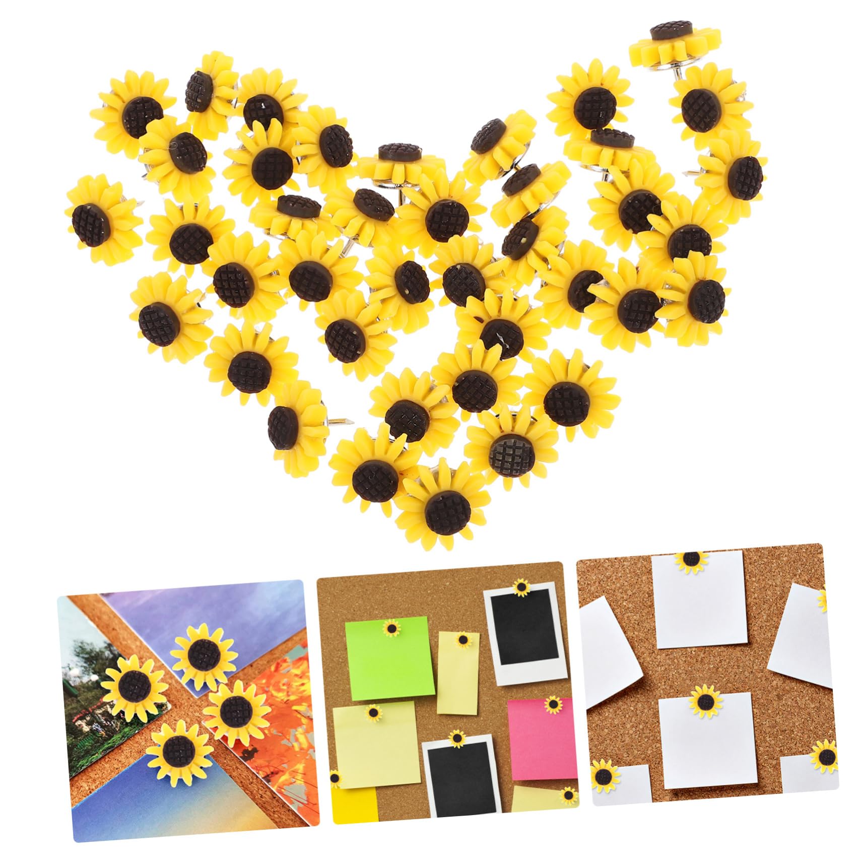 Cabilock 5 Series Chinchetas Decorativas De Girasol Oficina Clavos De Coloridos Tableros De Anuncios Y Manualidades 40 Piezas X 5