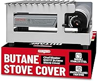Vista 9 de Chef Master Cubierta para Estufa de Butano - Ajuste Universal para Cualquier Tamaño Estándar - Protector de Viento Plegable de Acero Negro Premium