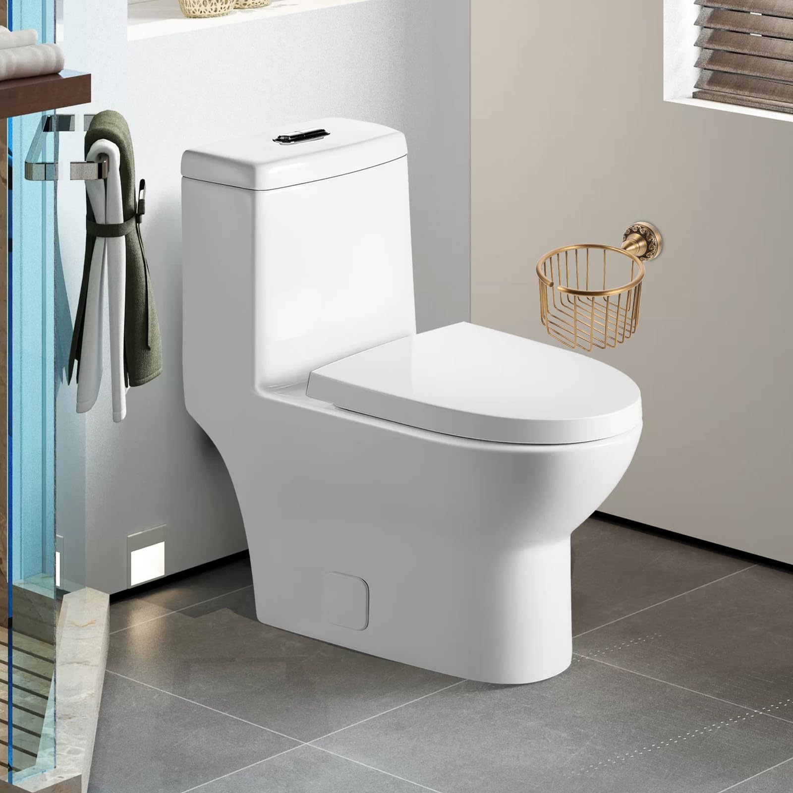 FOMIYES Portarotolo Carta Igienica in Ottone Antico da Parete, Distributore Fazzoletti Multifunzione Cestino Porta Fazzoletti, Accessorio Bagno Rustico per Organizzazione Bagno