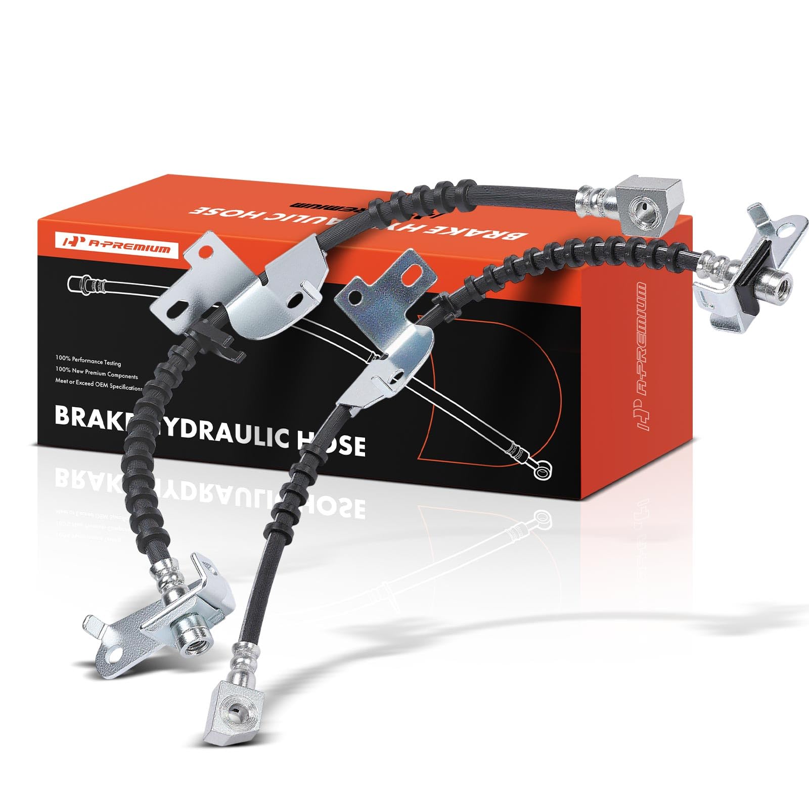 A-Premium Front Driver and Passenger Side Brake Hydraulic Hose Compatible with Ford & Lincoln Models - Expedition, Navigator, 2018 2019 2020 2021, Pack of 2