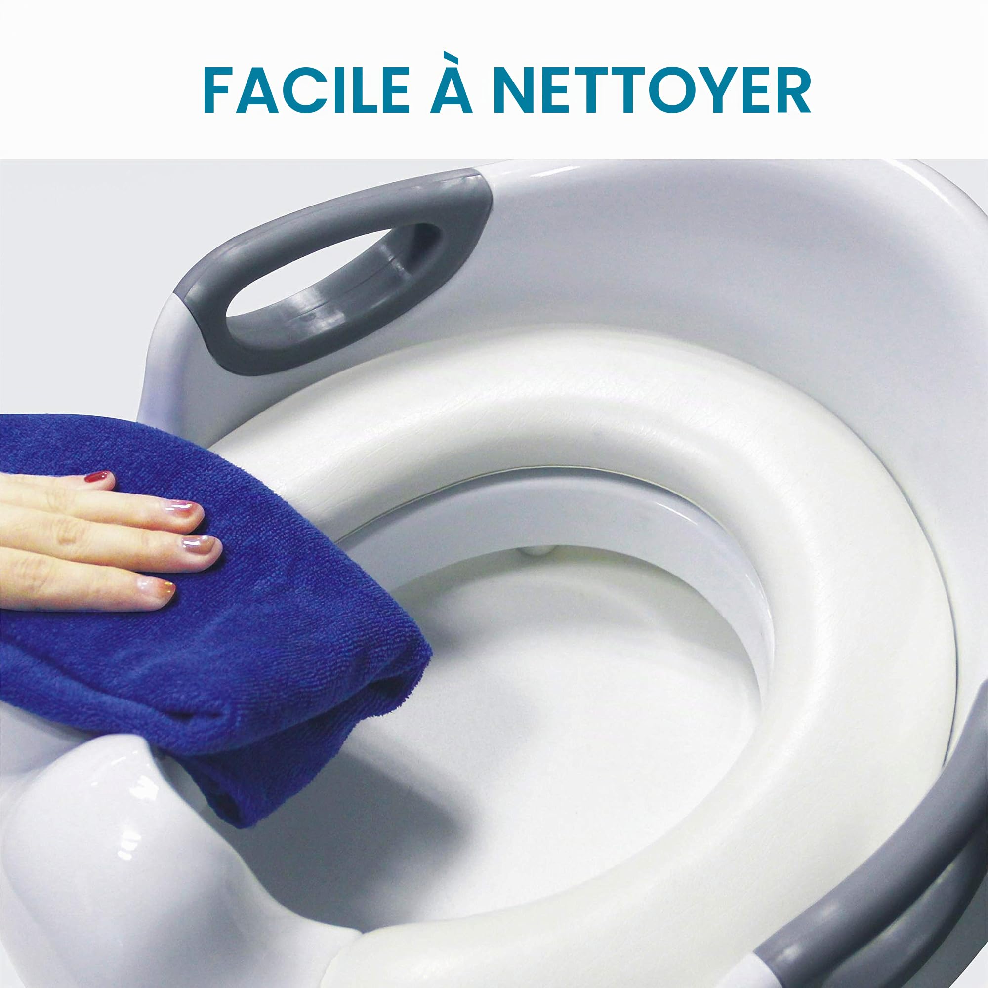 Réducteur de Toilette Rehausseur WC Enfant Siège d'entraînement de Toilette Pot Taille Bébé Anneau de toilette pour Enfant (Blanc)