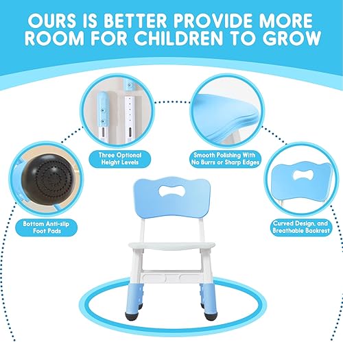 Miniatura 3 de Silla ajustable para niños con 3 niveles de altura para escritorio y jugar, actividades en interiores y exteriores