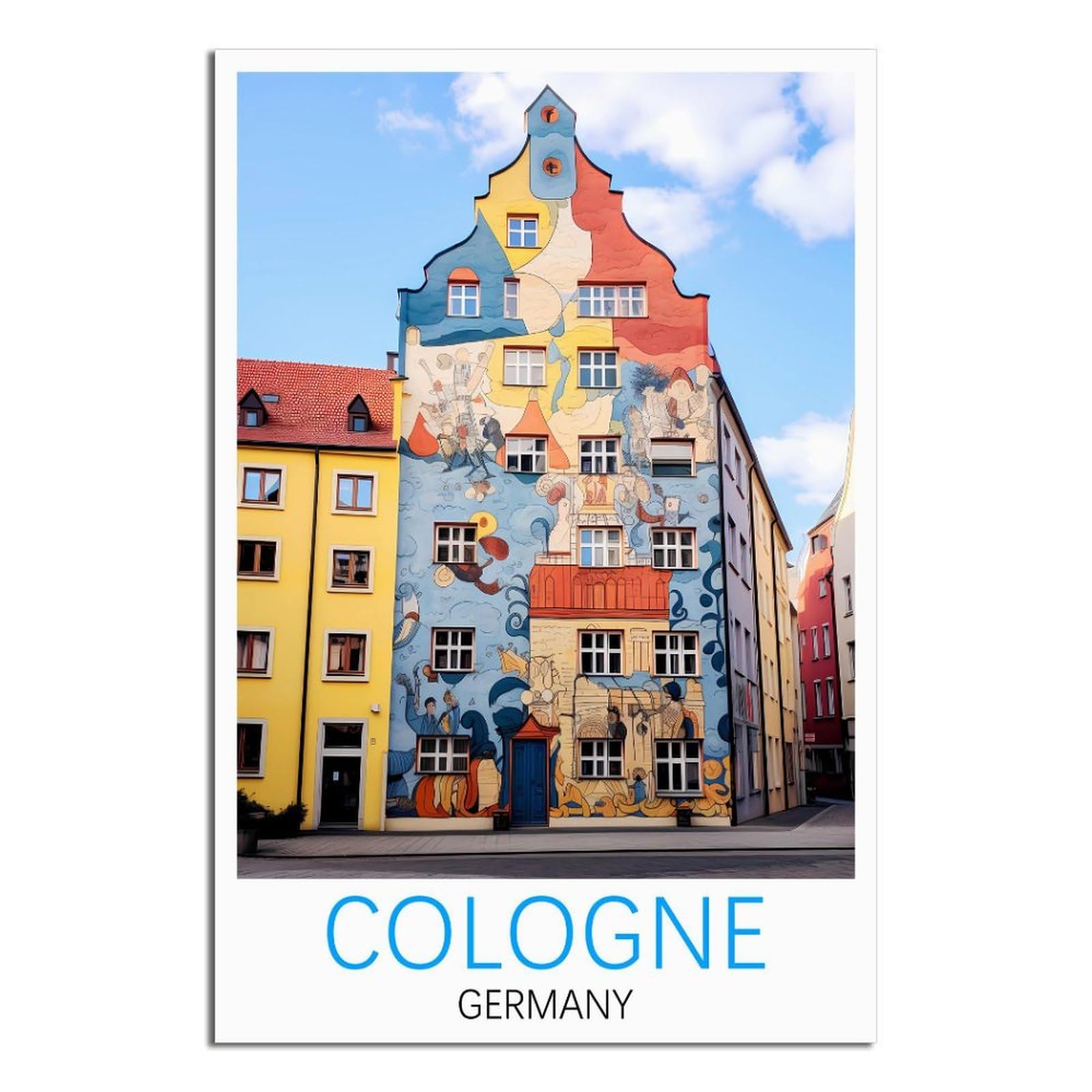 EZMLFA 5D Diamond Painting Kits for Adults,Cologne Germany,Diamond Painting,Landscape Gem Art Kits Adult and Crafts Home Decor 40x50cm