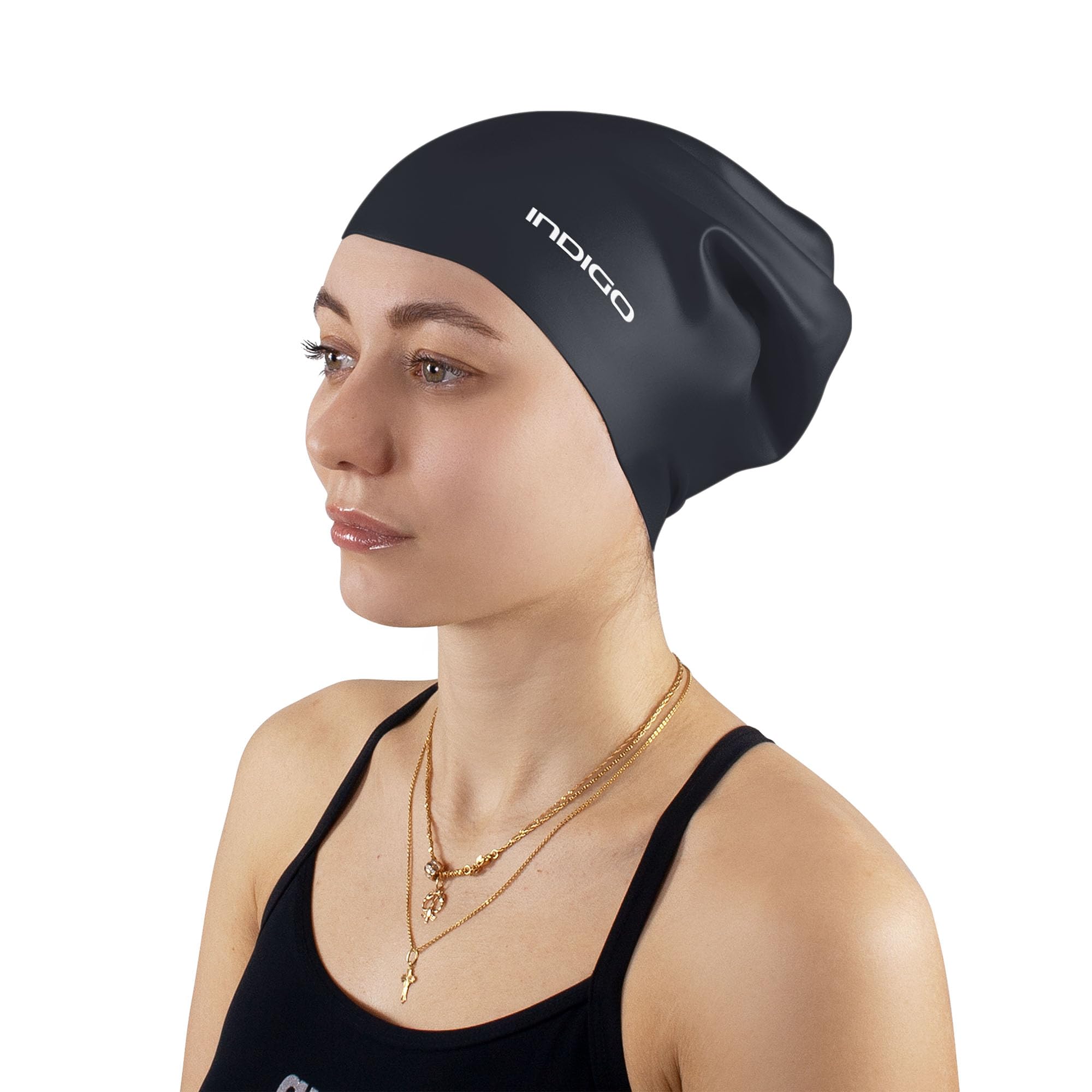 DRUNA Gorro de Natación Silicona Extra Grande Impermeable para Cabellos Largos