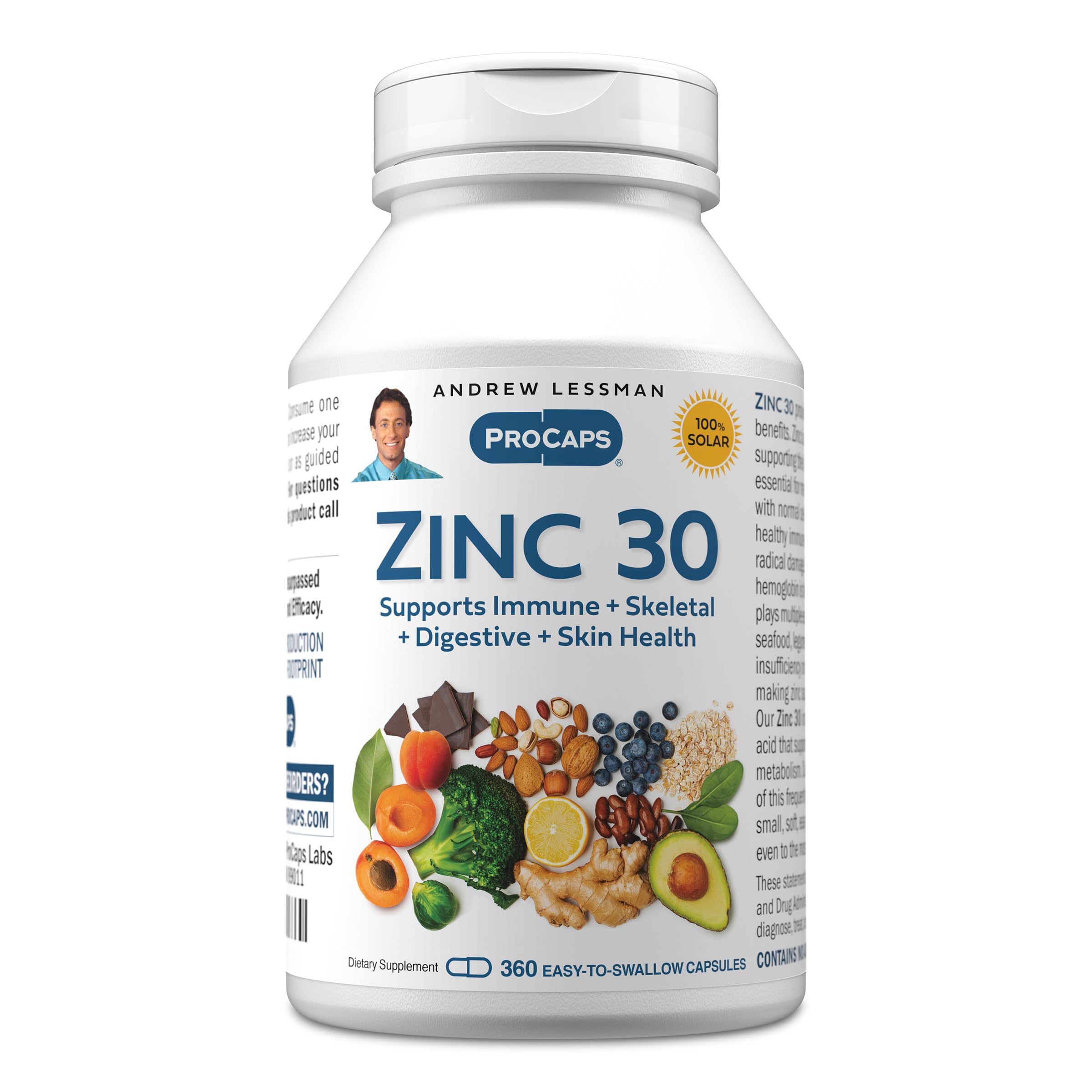 Andrew Lessman ProCaps Zinc 30mg with L-Lysine 360 Capsules 360 Count (Pack of 1)