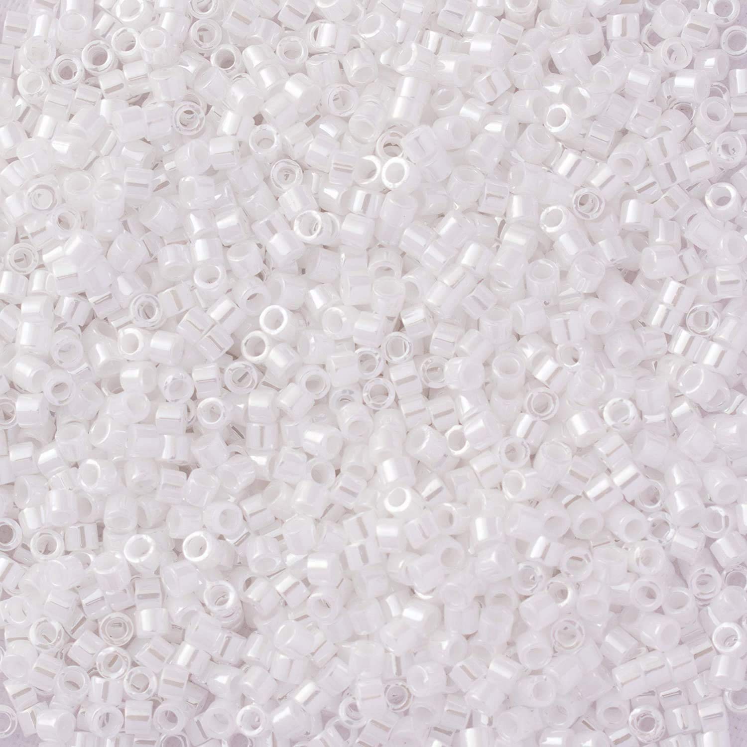 50 Grams Miyuki Delica Bead 11/0 Opaque White Pearl Luster Ceylon Bulk Bag DB0201-50