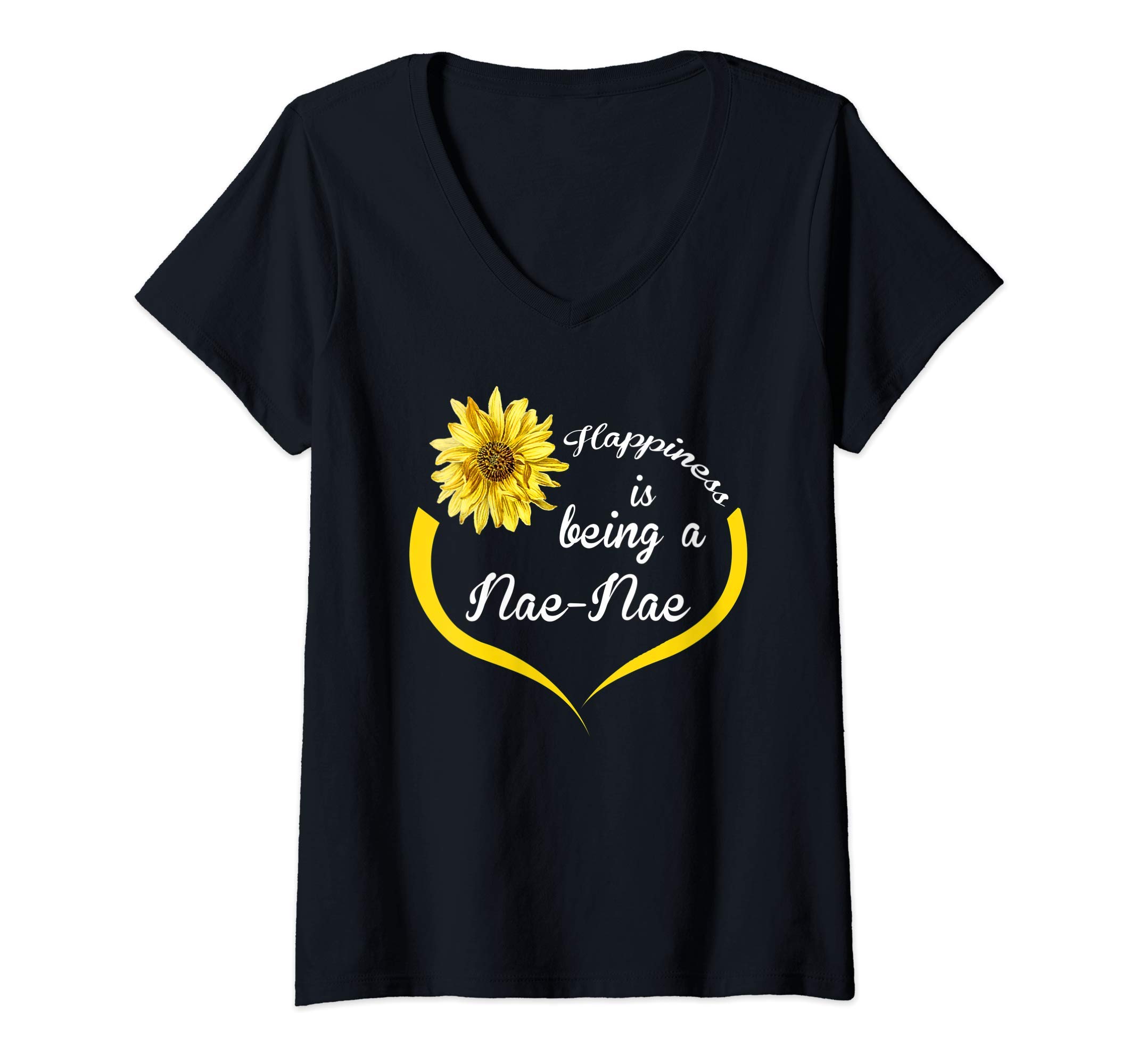 Womens Nae-Nae Gift: Happiness Is Being A Nae-Nae V-Neck T-Shirt