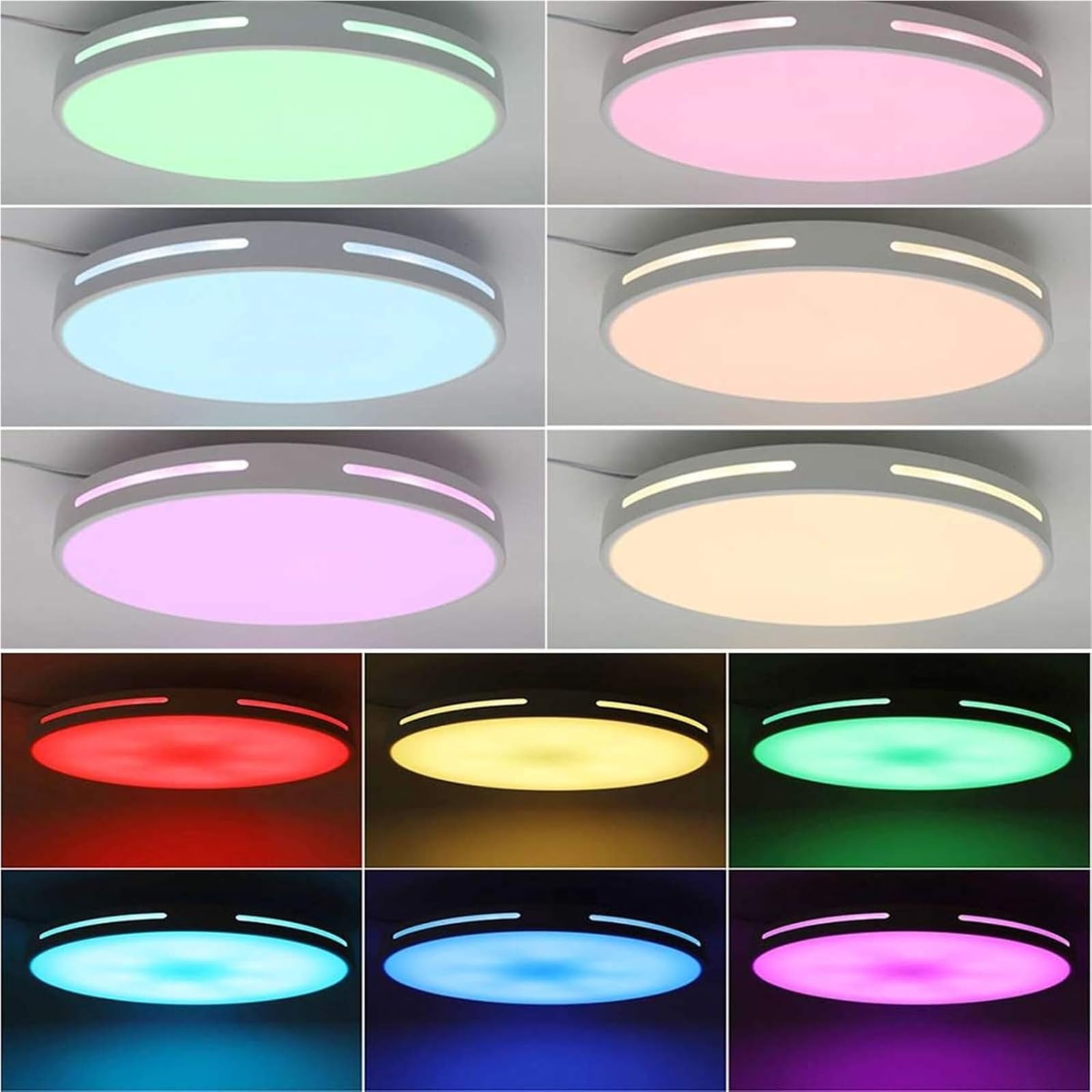 40 Cm Plafoniere Lampada Da Soffitto 48W Moderne Lampade Da Soffitto WiFi Compatibili Con Amazon Alexa Google Home Cambio Colore RGB Per Cucina E Camera Da Letto