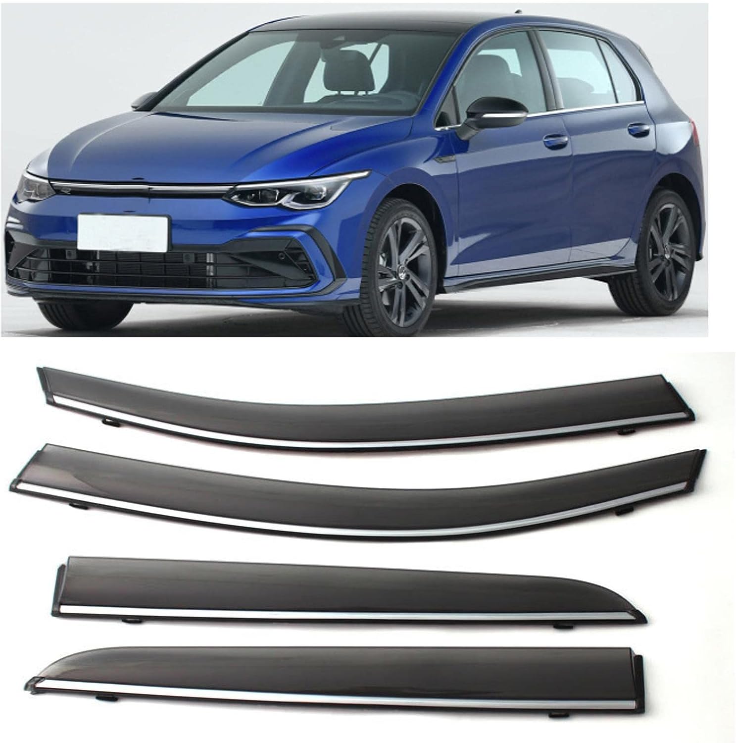 Side Window Deflector,for VW Golf 8 MK8 2020 2021 2022 Car Wind-Deflectors Window Visors Window rain Cover Deflector