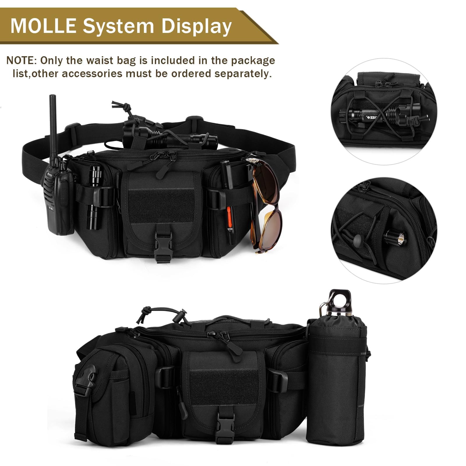 Huntvp Marsupio Tattico Sportivo Borsa Petto Militare per Campeggio Escursione Ciclismo Viaggio Trekking Outdoor