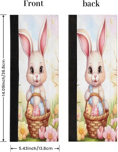 Miniatura 2 de Pardick Juego de 2 fundas para manija de puerta de refrigerador, diseño de conejo, conejo, huevo, lavable, nevera, lavavajillas, Mocrowave, horno,