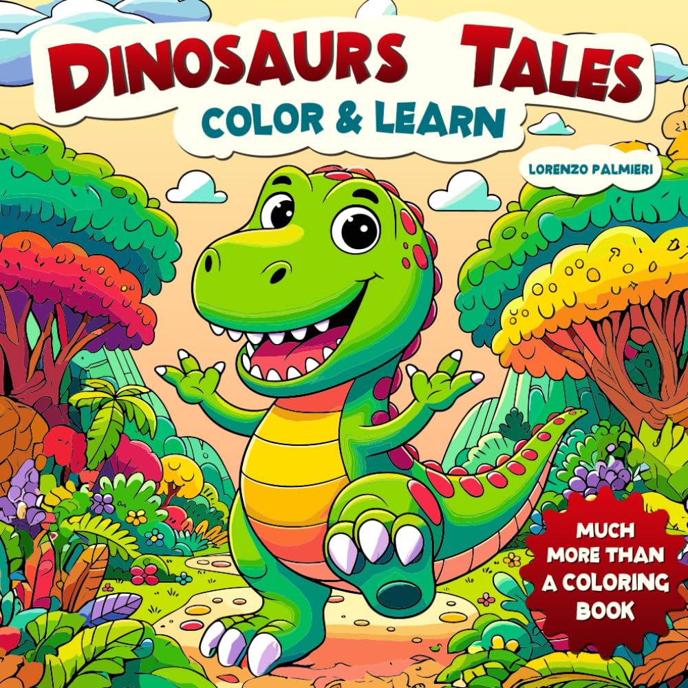 Dinosaurs Tales - Color and Learn: A Prehistoric Journey. Coloring book ...