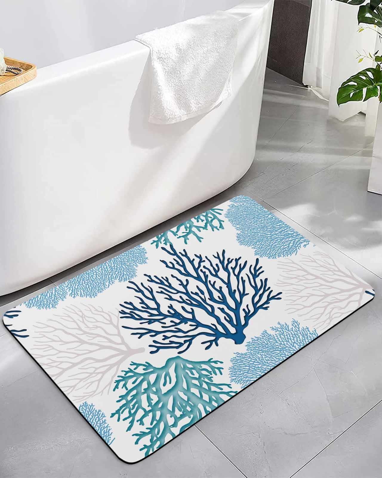 Amazon.com: Ocean Blue Coral Bath Mat for Tub,Non Slip Bathroom
