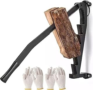 JKLAND 60Cm/23.6 Inch Firewood Kindling Splitter with Screws, Wall Mounted Kindling Splitter for Wood Cast Iron Manual Log Splitter Hand Sturdy Firewood Cutter