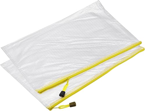 YOKIVE Paquete de 3 bolsas de malla con cremallera, carpetas impermeables A3, bolsillos de malla para archivos, bolsa de viaje, ideal para oficina y